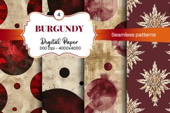 Burgundy Digital Papers | Floral Digital paper Product Image 2