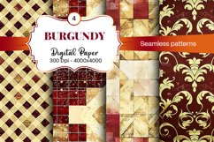 Burgundy Digital Papers | Floral Digital paper Product Image 1