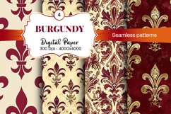 Burgundy Digital Papers | Floral Digital paper Product Image 1