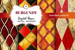 Burgundy Digital Papers | Floral Digital paper Product Image 2