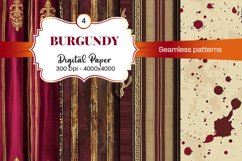 Burgundy Digital Papers | Floral Digital paper Product Image 2