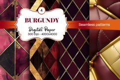 Burgundy Digital Papers | Floral Digital paper Product Image 2