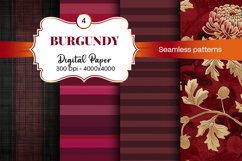 Burgundy Digital Papers | Floral Digital paper Product Image 2