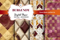 Burgundy Digital Papers | Floral Digital paper Product Image 2
