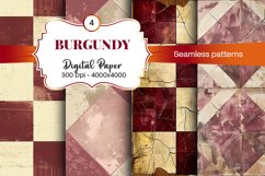 Burgundy Digital Papers | Floral Digital paper Product Image 2