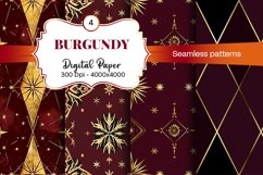 Burgundy Digital Papers | Floral Digital paper Product Image 2
