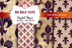 Burgundy Digital Papers | Floral Digital paper Product Image 2