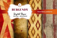 Burgundy Digital Papers | Floral Digital paper Product Image 2