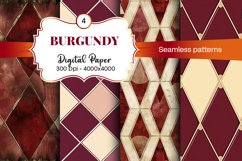Burgundy Digital Papers | Floral Digital paper Product Image 1