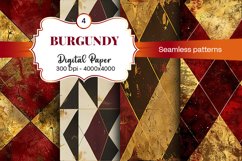 Burgundy Digital Papers | Floral Digital paper Product Image 1