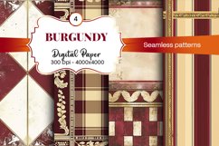 Burgundy Digital Papers | Floral Digital paper Product Image 2