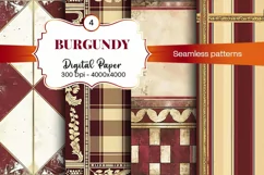 Burgundy Digital Papers | Floral Digital paper Product Image 2