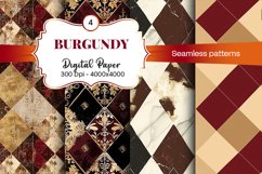 Burgundy Digital Papers | Floral Digital paper Product Image 2