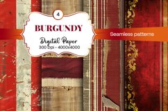 Burgundy Digital Papers | Floral Digital paper Product Image 2