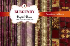 Burgundy Digital Papers | Floral Digital paper Product Image 2