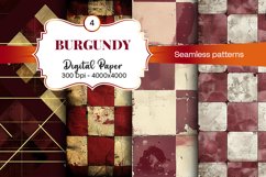 Burgundy Digital Papers | Floral Digital paper Product Image 2