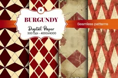Burgundy Digital Papers | Floral Digital paper Product Image 1