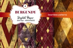 Burgundy Digital Papers | Floral Digital paper Product Image 2