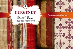 Burgundy Digital Papers | Floral Digital paper Product Image 1