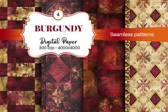Burgundy Digital Papers | Floral Digital paper Product Image 2