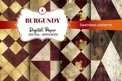 Burgundy Digital Papers | Floral Digital paper Product Image 2