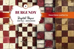 Burgundy Digital Papers | Floral Digital paper Product Image 1
