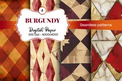 Burgundy Digital Papers | Floral Digital paper Product Image 1