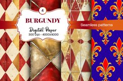 Burgundy Digital Papers | Floral Digital paper Product Image 2