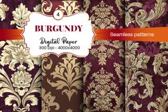 Burgundy Digital Papers | Floral Digital paper Product Image 2