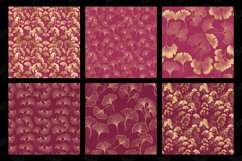 Burgundy and Gold Ginkgo Digital Paper Product Image 2