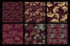 Burgundy and Gold Ginkgo Digital Paper Product Image 3
