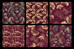Burgundy and Gold Ginkgo Digital Paper Product Image 4