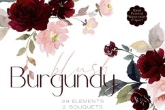 burgundy blush flowers clipart