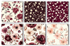 Burgundy Floral Seamless Pattern Product Image 2