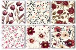 Burgundy Floral Seamless Pattern Product Image 3