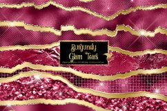 Burgundy Glam Tears Clipart Product Image 1
