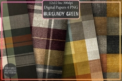 Burgundy Green Plaid Seamless Pattern Product Image 1