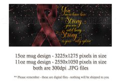 Burgundy Awareness Ribbon Mug, You Never Know How Strong You Product Image 2