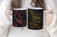 Burgundy Awareness Ribbon Mug, You Never Know How Strong You Product Image 3