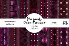 Burgundy Dark Romance Seamless Pattern Bundle Background Product Image 1