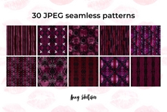Burgundy Dark Romance Seamless Pattern Bundle Background Product Image 3