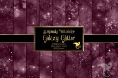 Burgundy Watercolor Galaxy Glitter Digital Paper Product Image 1