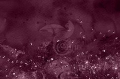 Burgundy Watercolor Galaxy Glitter Digital Paper Product Image 3