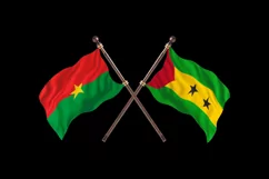Burkina Faso versus Sao Tome & Principe Two Flags Product Image 2