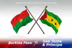 Burkina Faso versus Sao Tome & Principe Two Flags Product Image 1