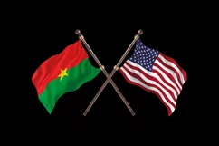 Burkina Faso versus United State Of America Two Flags Product Image 2