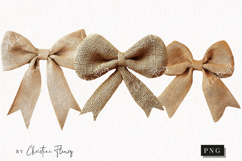 Burlap Bow Clipart | Farmhouse PNG Product Image 1