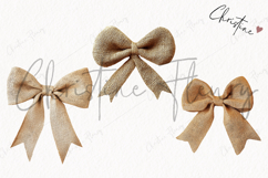 Burlap Bow Clipart | Farmhouse PNG Product Image 3