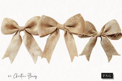 Burlap Bow Clipart | Farmhouse PNG Product Image 1