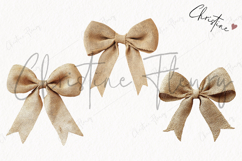 Burlap Bow Clipart | Farmhouse PNG Product Image 3